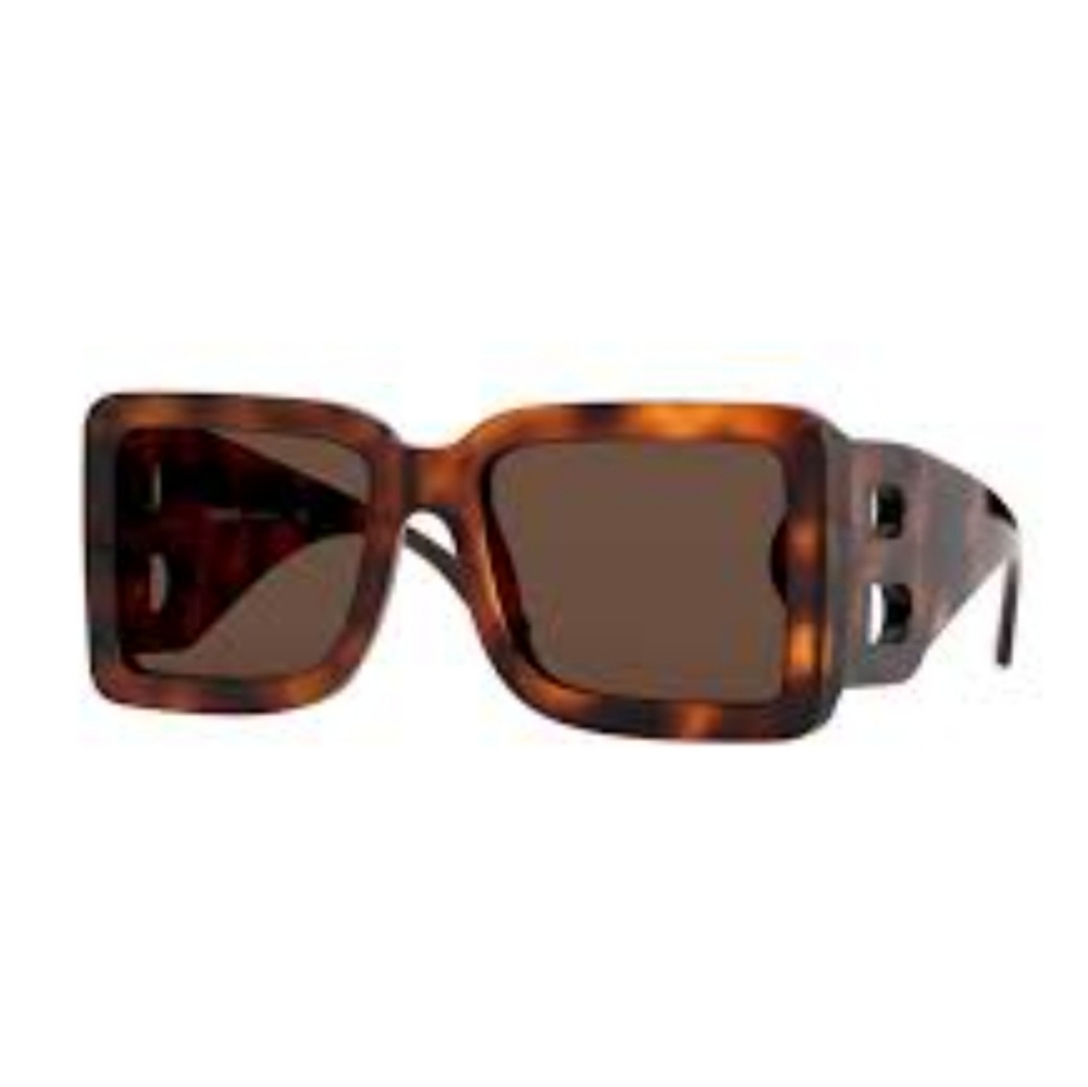 Burberry LARGE B LOGO Oversized Tortoise Shell Sunglasses- Full Inclusion - Picture 4 of 16